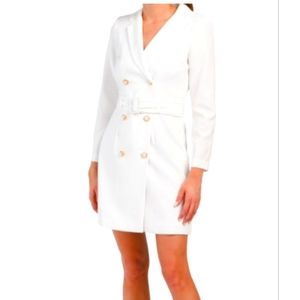 taylor long sleeve blazer white jacket size 10